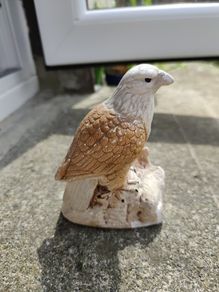 Vintage Bald Eagle Figurine, Porcelain Bisque