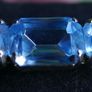 Vintage Blue Art Deco Aquamarine Bar Brooch Image 5