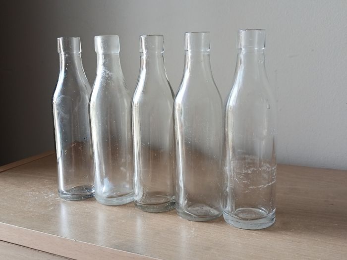 Lot of 5 small vintage Power whiskey bottles
