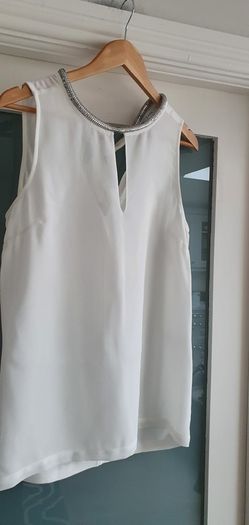 ZAPA Paris white layered embellished neck Sz 12