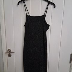 Black sparkly slip dress