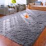 Rugs Living Room 120 x 170 - Grey Fluffy Area Rugs for Bedroom Super Soft Large Modern Shaggy Rug Non Slip Thick Pile Image 3