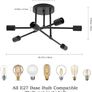 NEW SALE | Chandelier Light, 6 Lights Industrial Semi Flush Mount Ceiling Lamp, Vintage Chandelier Lighting for Living Room Bedroom Kitchen Dining Room Hallway E27 Image 2