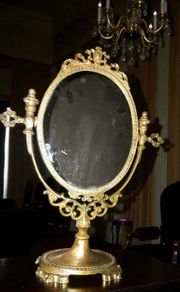Vintage brass vanity mirror 39cm