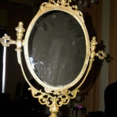 Vintage brass vanity mirror 39cm