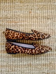 Pretty Loafers Pony Skin Leopard Print Flats Size 4