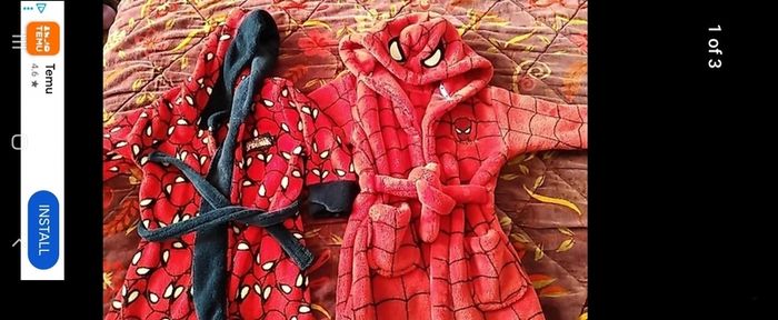 Spiderman dressing gowns 2 to 3 years