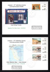 2018 Ireland SOAR A History if Ireland in 100 Objects, A Selection (Prase II) SOAR Stamps Setana Private First Day Cover (FDC). 8 Covers.