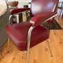 Fabulous Authentic Mid Century Chrome/ leatherette red Armchair Image 3