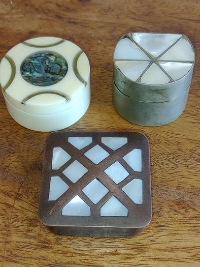 Vintage Pill Boxes x 3