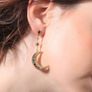 Star Starburst Moon Drop Dangle Earrings Image 5