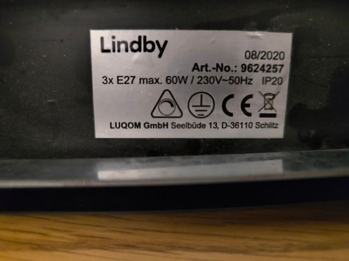 Lindby Pendant 3 bulb kitchen light