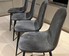 4 Grey Velvet Chairs