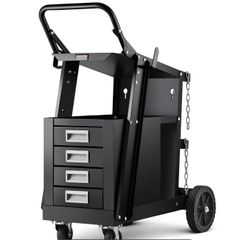 Heavy Duty Welding Cart with 4 Drawers and Gas Cylinder Storage