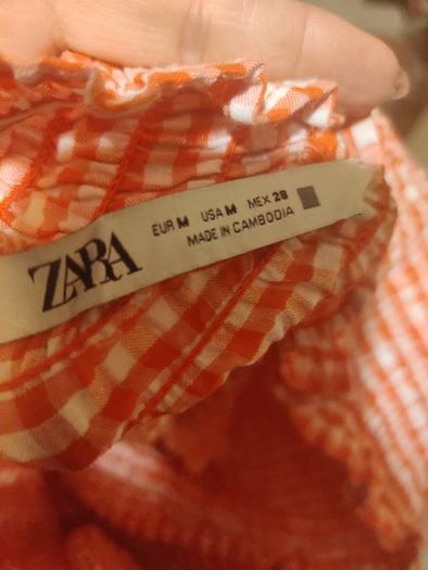 Zara red crop off shoulders blouse UK8 EU36 Postage included