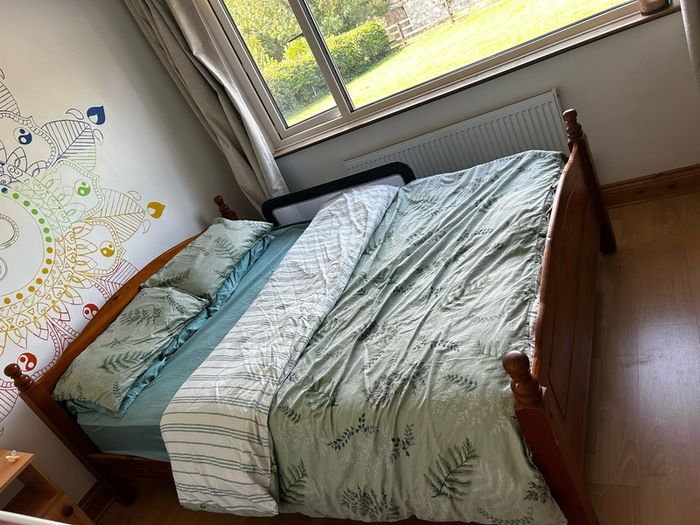 Solid pine king size bed frame