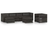 main image for ad 7 Piece Garden Lounge Set Grey Impregnated Pinewood