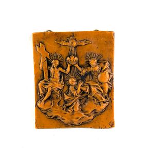 Antique wax picture Coronation of Mary