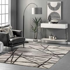 Rugs Living Room Large Modern Soft Area Rugs Modern Simple Style Short Pile Beige pattern Carpet for Living Room Bedroom MULTIPLE SIZES AVAILABLE (FREE POSTAGE)