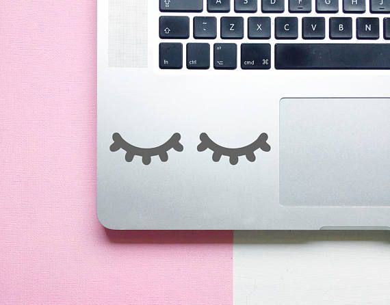 Sleepy Eyes Vinyl Decal, Eyelashes Sticker for Apple Macbook, iPad iPhone Laptop Car Bumper Truck Window Decal, Fashion Decals, Eyelashes