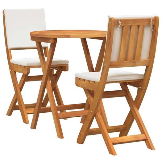 Bistro Set 3 pcs Brown Solid acacia wood
