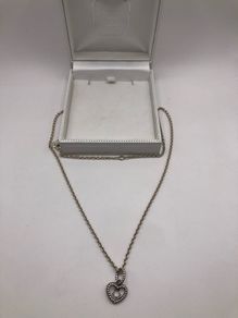 Pandora Silver 925 necklace and heart pendant Set