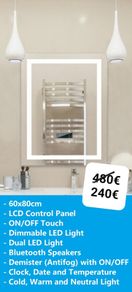 LED Bathroom Mirror 60x80cm