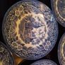 Six Blue/White Churchill Saucers Image 2