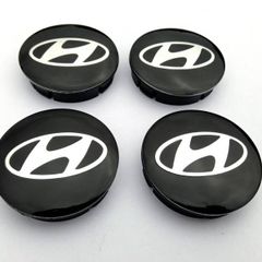 4x Hub Cover Center Wheel 60 56mm Hyundai Logo Badge Emblem Black Elantra Accent Tucson i40 Veloster IX20