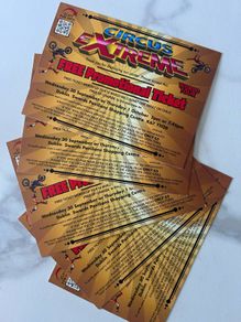 5 tickets + 3 vouchers to circus extreme