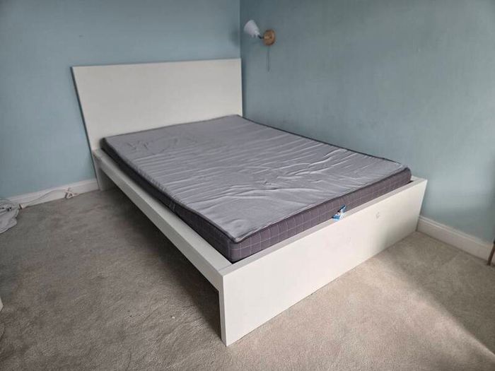 White Ikea Bed (Standard Double with Mattress)