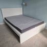 White Ikea Bed (Standard Double with Mattress) Image 2