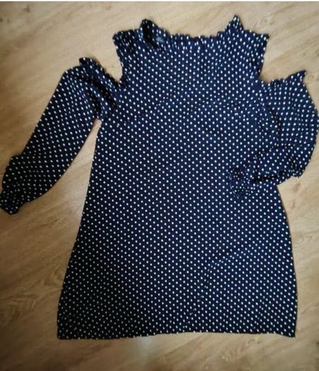 Navy Polka Dot Dress  Size 12