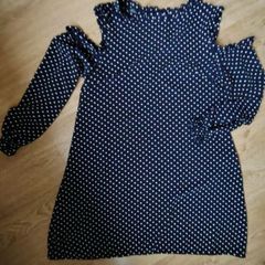 Navy Polka Dot Dress  Size 12