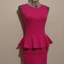 Evita Pink Peplum Dress, New With Tags Image 7