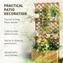 52L Wooden Planter, with Trellis and Shelves - Natural Finish Image 2