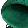 Set of 2 Adjustable Velvet Bar Stools Green with Backrest and Footrest Image 2