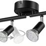 4 Way GU10 6W Ceiling Light Fitting, Spot Light Ceiling Spotlight Swiveling Lamp Light Bases Angle Adjustable for Kitchen Bedroom Living Room and Showroom Image 4
