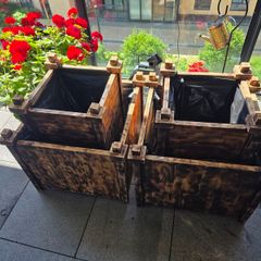 4 wooden planters