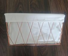 Storage Basket Rose Gold White 20x15x30cm