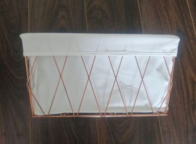 Storage Basket Rose Gold White 20x15x30cm