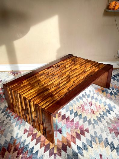 Vintage 70s Percival Lafer Coffee Table, Brazil, Exotic Wood