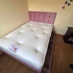 bed with mattress