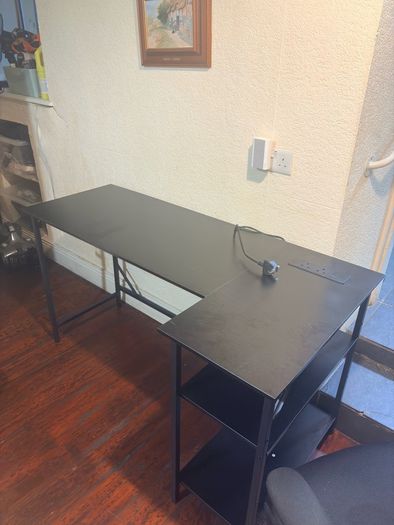 Desk and chair.