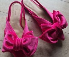 Asos Pink Velour Bow Slingback