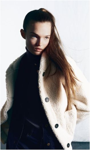 Zara Faux Shearling Jacket with Hood XXL