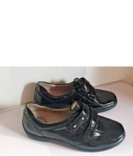 Waldlaufer Henni Black Patent Leather Wide Fit H Comfort Shoes UK3 EU36 BNIB  CAN POST