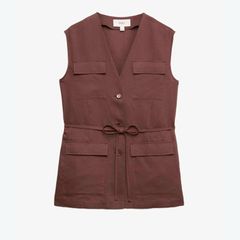 M&S linen wide trousers  utility waistcoat set