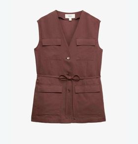 M&S linen wide trousers  utility waistcoat set