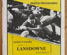 Very Rare 1991 Young Munster v Lansdowne - Senior Friendly Programme